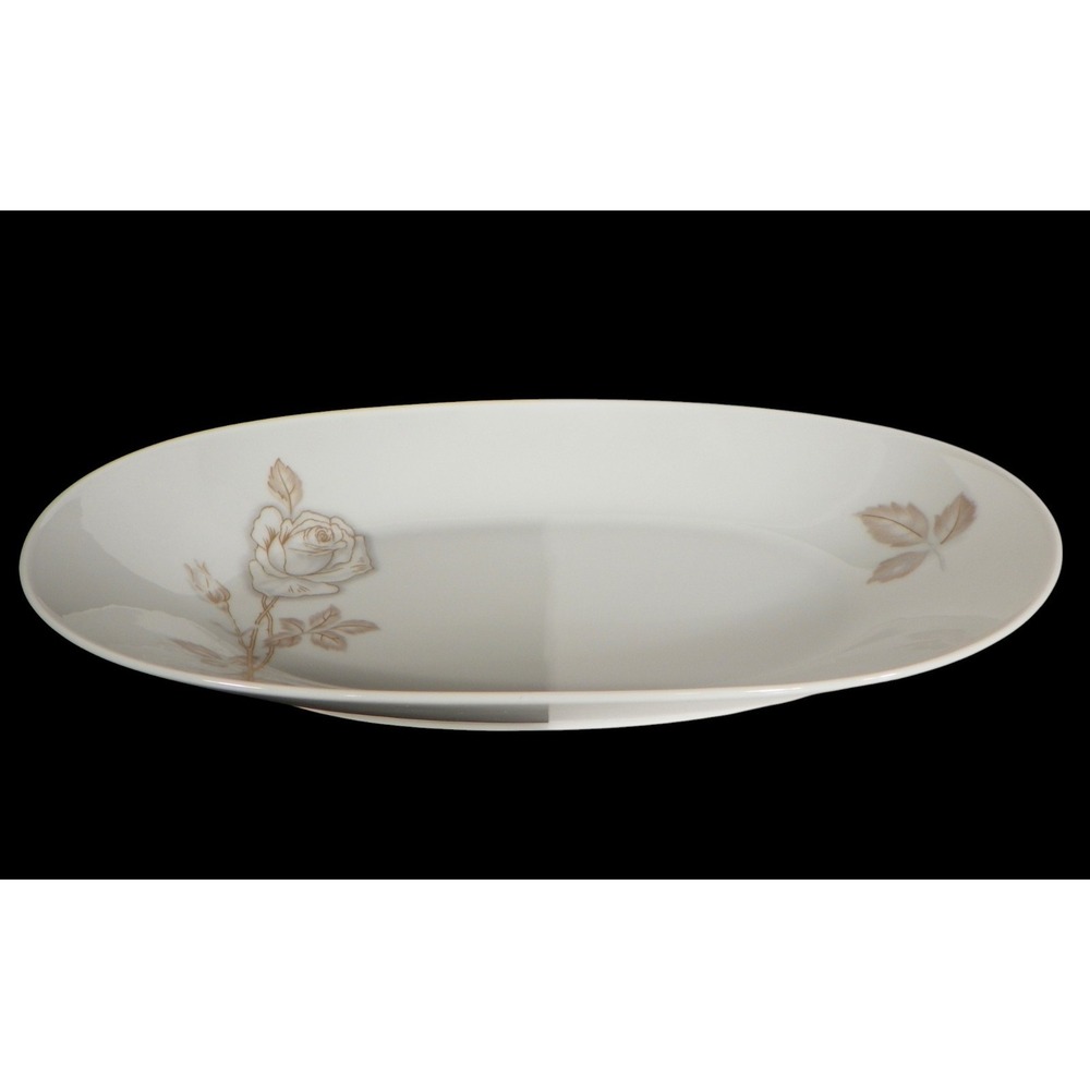 Rosenthal Continental Classic Rose Oval Relish Tray White Gold Rose Pickle Dish